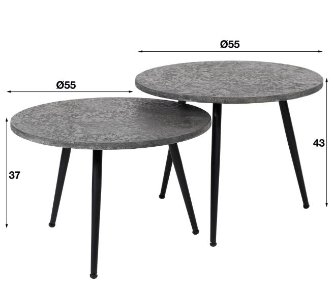 ZI Metallic Coffee Table Round Grey