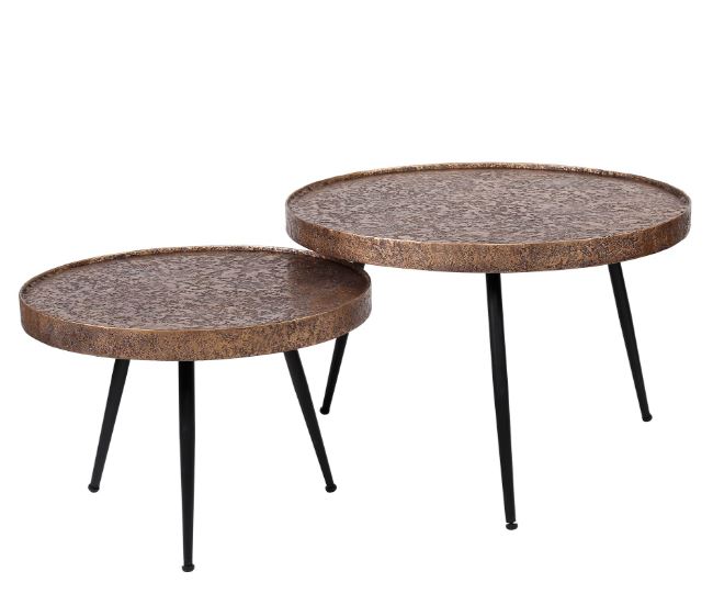 ZI Metallic Coffee Table Round Thin Antique Bronze