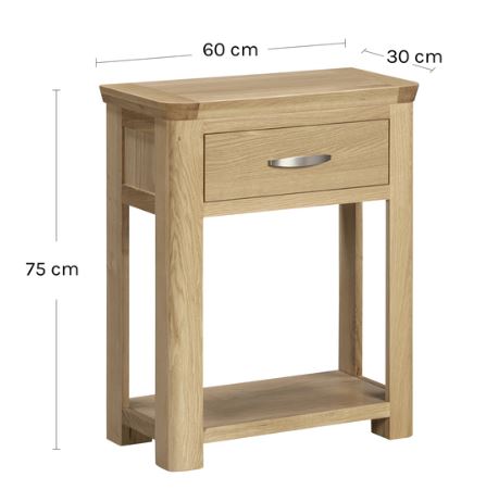 A light oak wood nightstand with a single drawer featuring a silver metal handle and an open lower shelf, shown on a plain white background.