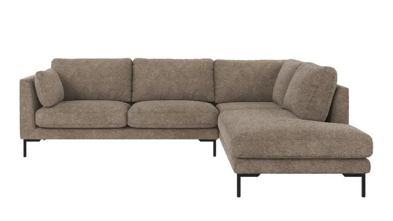 Rowico Home Corwin Corner Sofa 2.5+2.5-Seater Open End Right Anna #6 Dark Beige 266x226x83 cm