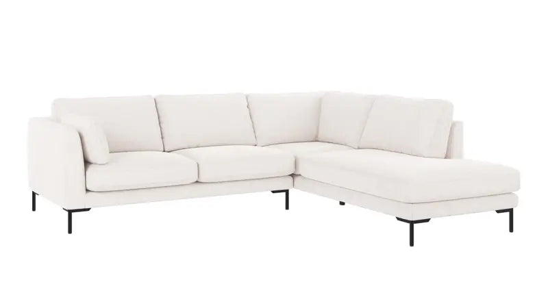 Rowico Home Corwin Corner Sofa 2.5+2.5-Seater Open End Right Alice #101 White 266x226x83 cm