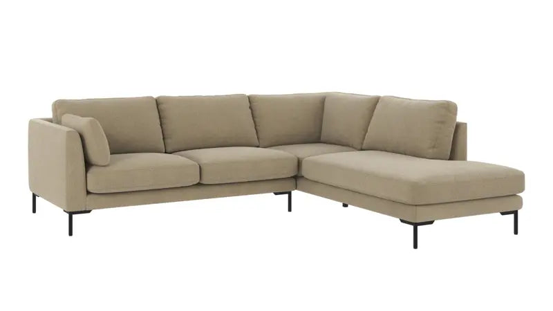 Rowico Home Corwin Corner Sofa 2.5+2.5-Seater Open End Right Rita #109 Dark Beige 266x226x83 cm