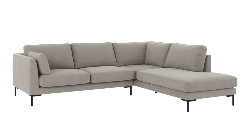 Rowico Home Corwin Corner Sofa 2.5+2.5-Seater Open End Right Rita #167 Light Grey 266x226x83 cm