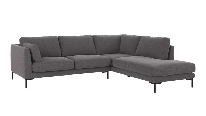 Rowico Home Corwin Corner Sofa 2.5+2.5-Seater Open End Right Brenda #18 Dark Grey 266x226x83 cm