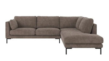 Rowico Home Corwin Corner Sofa 2.5+2.5-Seater Open End Right Greg #7 Dark Beige 266x226x83 cm