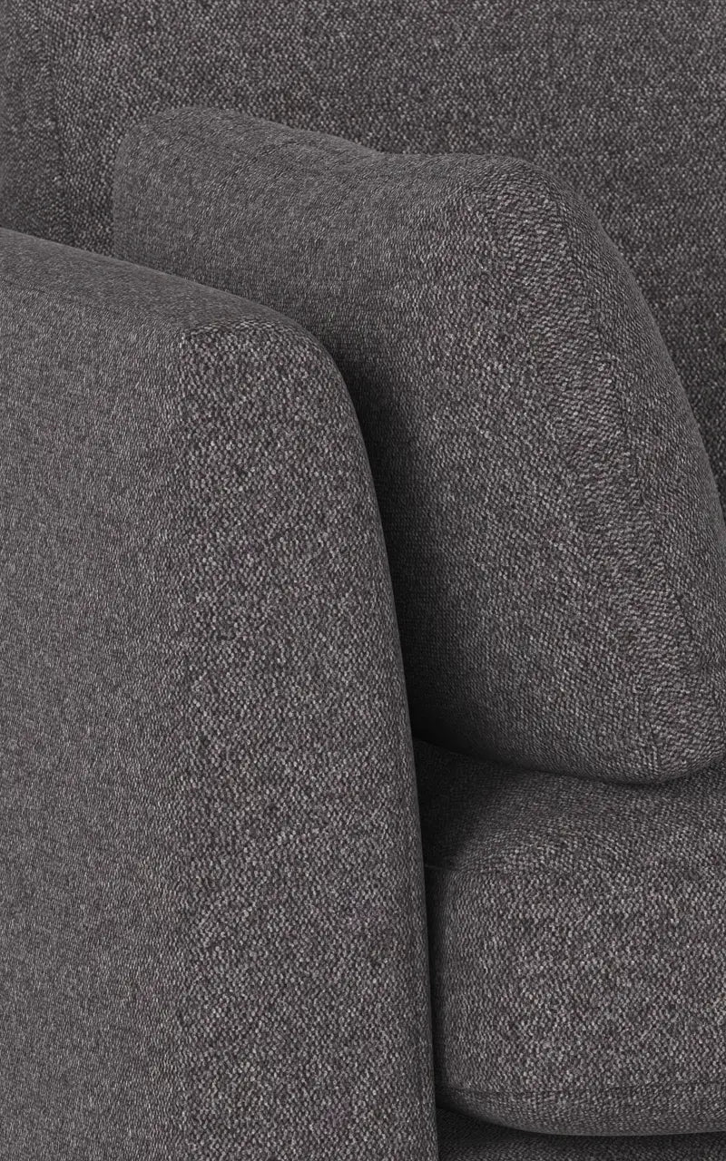 Rowico Home Corwin Corner Sofa 2.5+2.5-Seater Open End Right Brenda #18 Dark Grey 266x226x83 cm