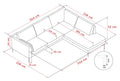 Rowico Home Corwin Corner Sofa 2.5+2.5-Seater Open End Right Rita #96 Red 266x226x83 cm