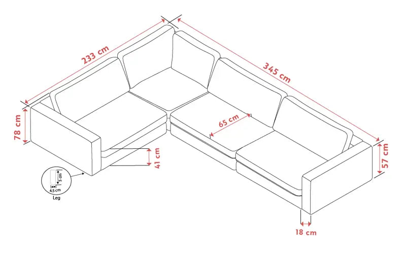 Rowico Home Duncan Corner Sofa 2+3-Seater Brenda #68 Yellow 345x233x78 cm