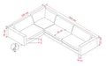 Rowico Home Duncan Corner Sofa 2+3-Seater Open End Left Robin #01 Light Grey 345x233x78 cm