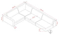 Rowico Home Duncan Corner Sofa 2+3-Seater Open End Right Brenda #52 Red 325x230x78 cm