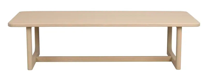 Beige wooden table on a white background