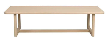 Beige wooden table on a white background