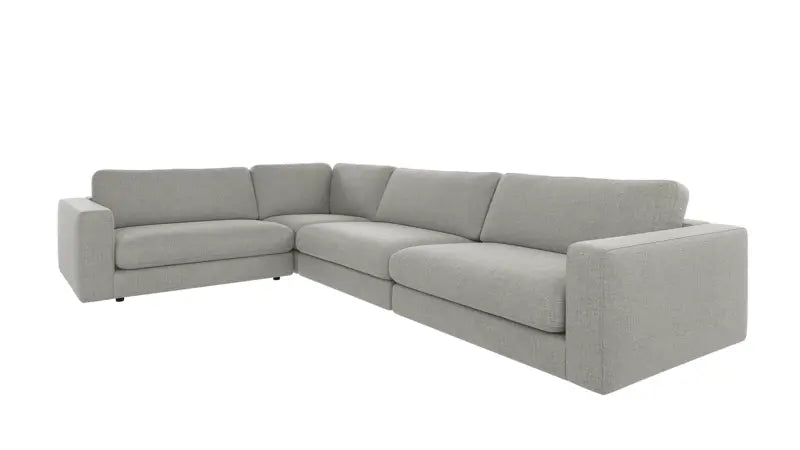 Rowico Home Duncan Corner Sofa 2+3-Seater Robin #149 Medium Grey 345x233x78 cm