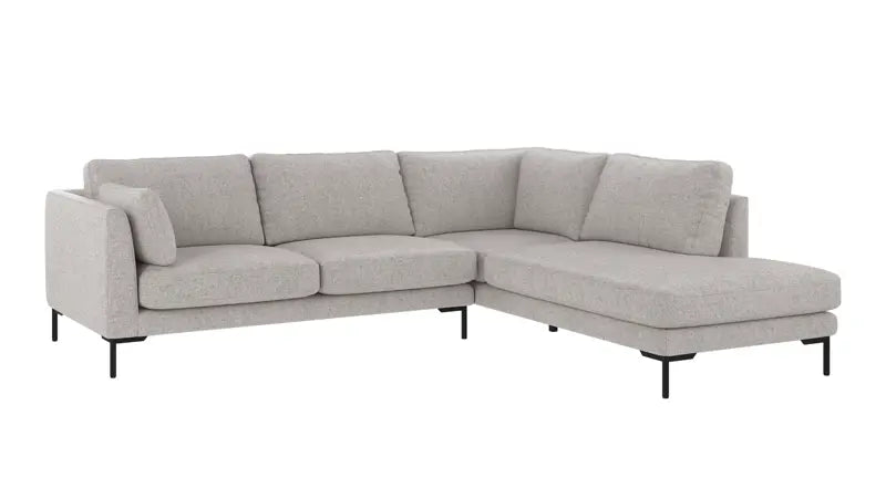 Rowico Home Corwin Corner Sofa 2.5+2.5-Seater Open End Right Oscar #196 Light Grey 266x226x83 cm