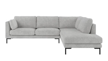 Rowico Home Corwin Corner Sofa 2.5+2.5-Seater Open End Right Max #60 Light Grey 266x226x83 cm