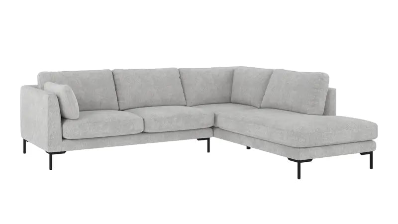Rowico Home Corwin Corner Sofa 2.5+2.5-Seater Open End Right Max #60 Light Grey 266x226x83 cm