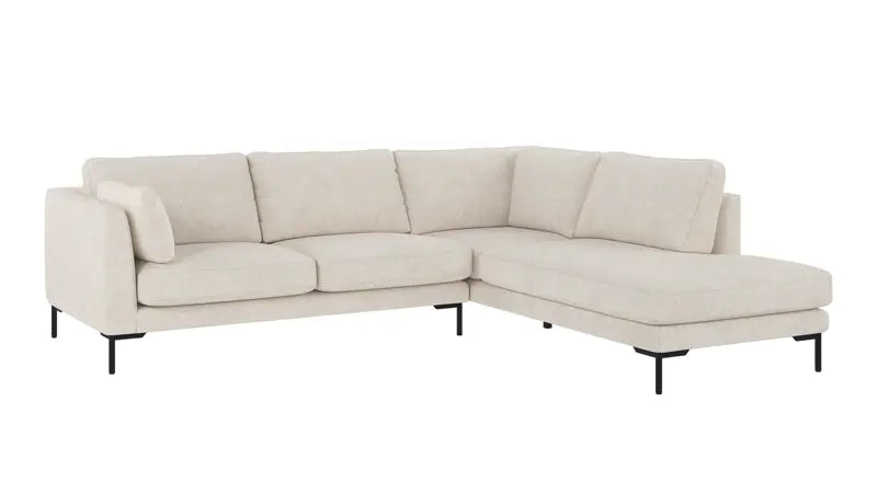 Rowico Home Corwin Corner Sofa 2.5+2.5-Seater Open End Right Anna #20 Ivory 266x226x83 cm