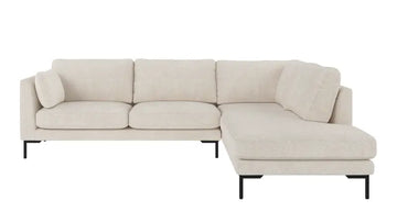 Rowico Home Corwin Corner Sofa 2.5+2.5-Seater Open End Right Anna #20 Ivory 266x226x83 cm