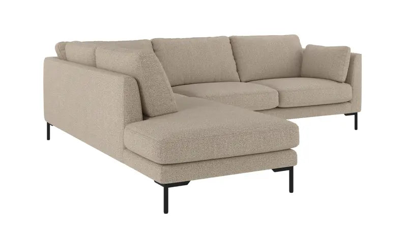 Rowico Home Corwin Corner Sofa 2.5+2.5-Seater Open End Left Sandra #904 Dark Beige 266x226x83 cm
