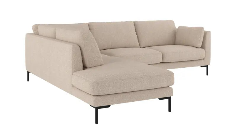 Rowico Home Corwin Corner Sofa 2.5+2.5-Seater Open End Left Sandra #903 Light Beige 266x226x83 cm
