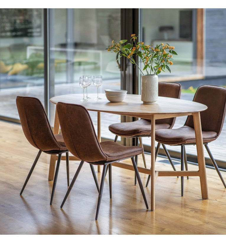 GA Madrid Oval Dining Table Oak