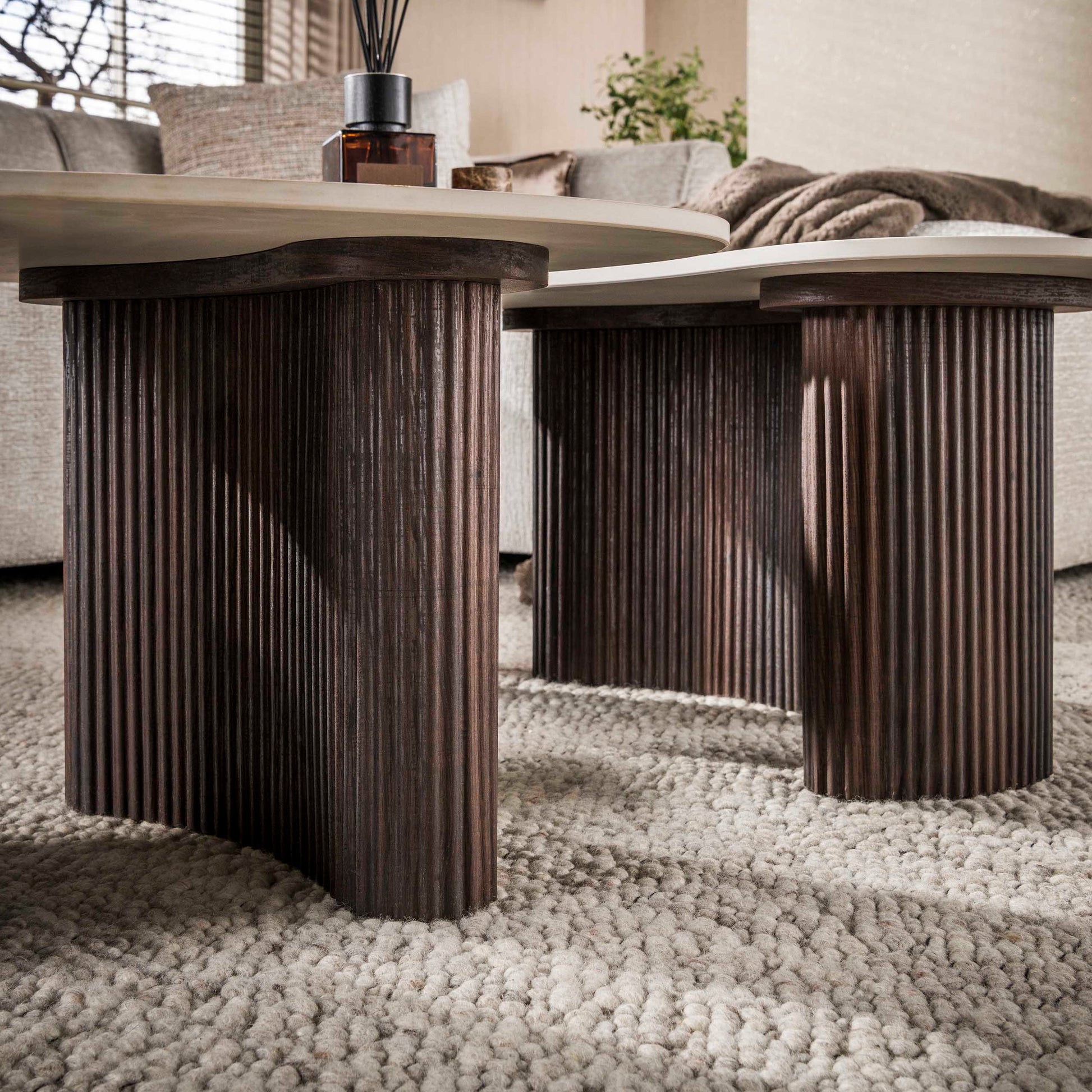 Zijlstra Ceramo Organic Coffee Table Set of 2 Taj Mahal 34.6x21.3x13.8 in