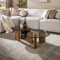 Zijlstra Tinto Round Coffee Table Set of 2 Bronze Glass 29.9x29.9x12.2 in