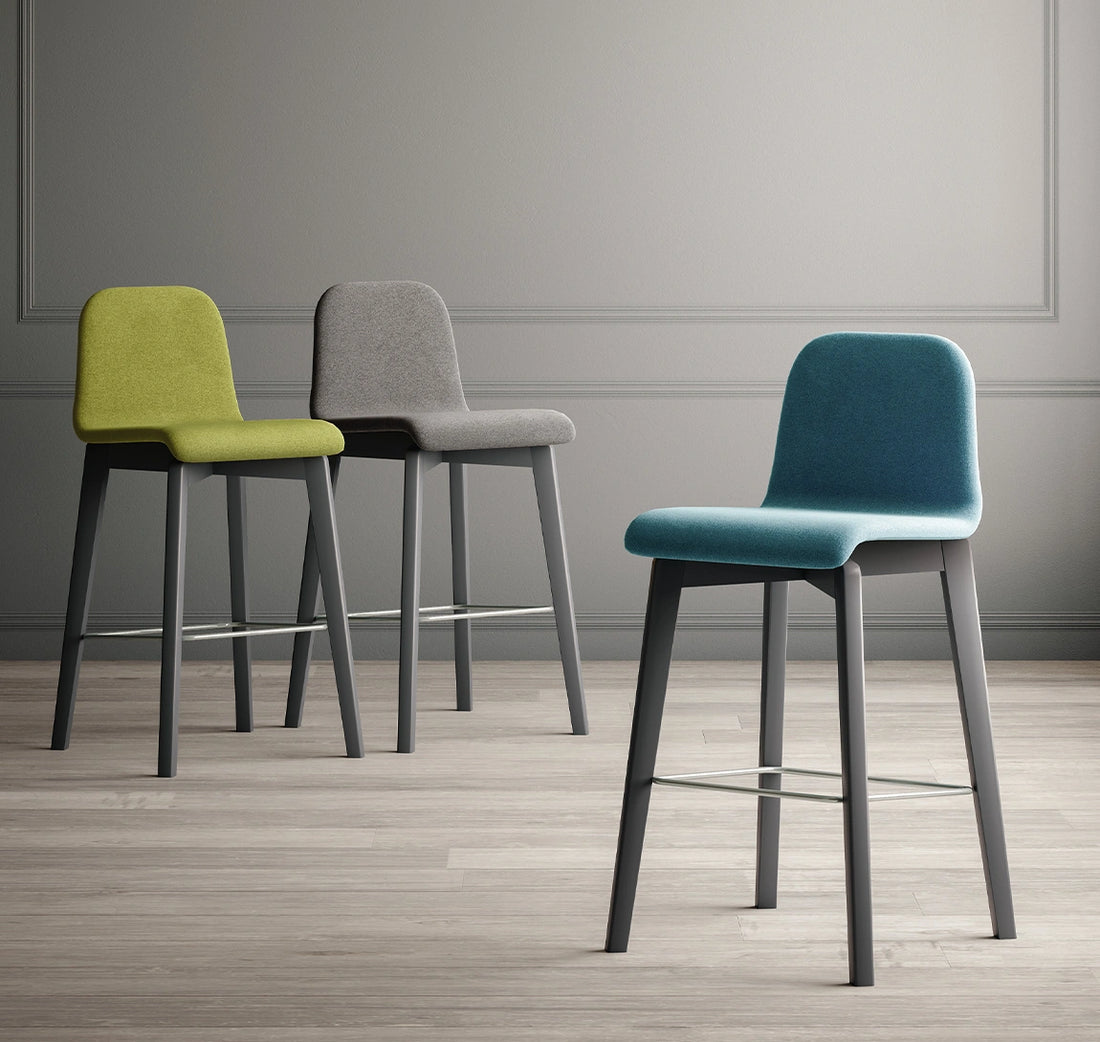 NAT CIAO SGW65 Green Oak Bar Stool - Kian Furniture