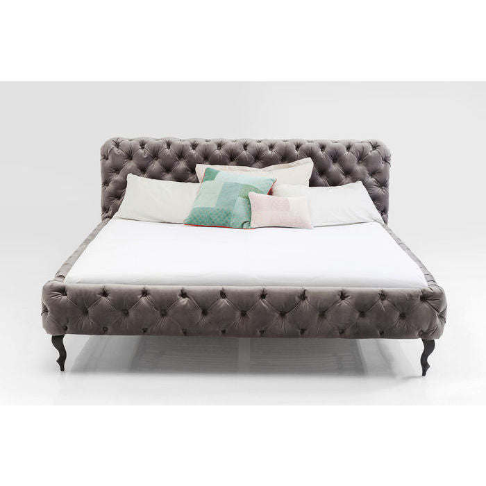 Bed Desire Velvet Silver Grey 160x200 cm