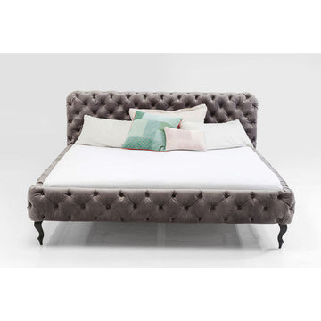Bed Desire Velvet Silver Grey 160x200 cm