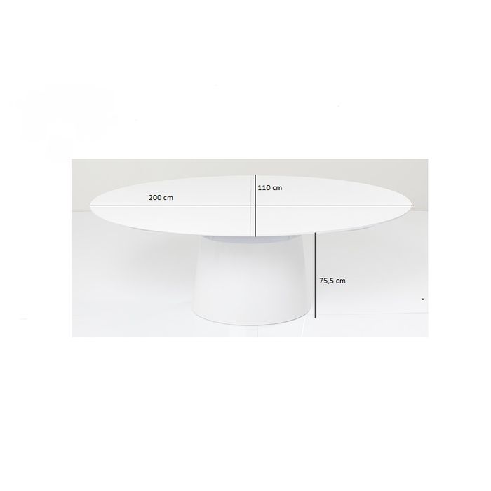 Extension Table Benvenuto White 200(50)x110cm