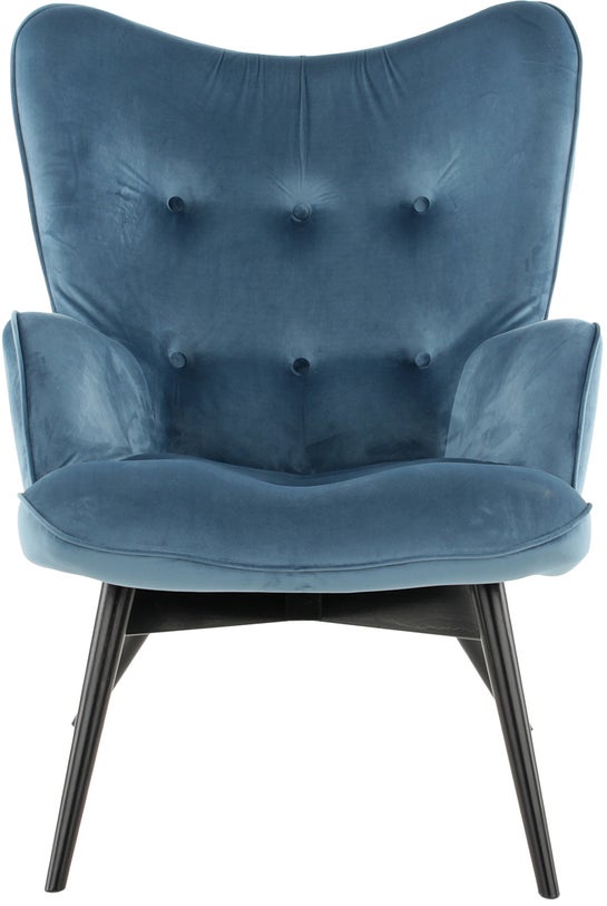 Armchair Black Vicky Velvet Bluegreen