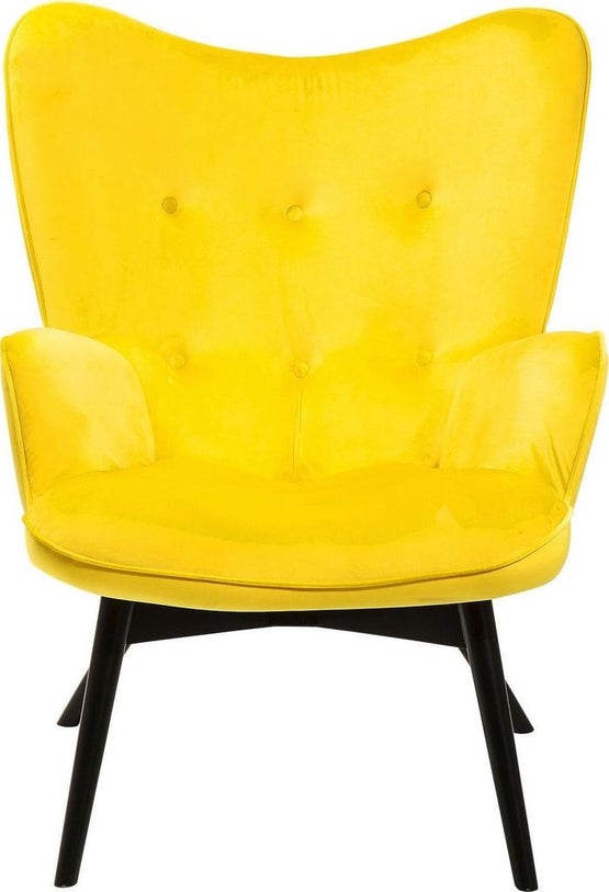 Armchair Black Vicky Velvet Yellow