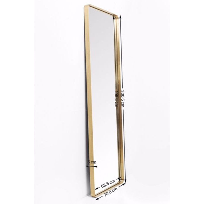 Mirror Curve Rectangular Brass 70x200cm