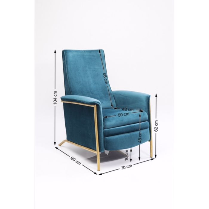 Relax Chair Lazy Velvet Blue