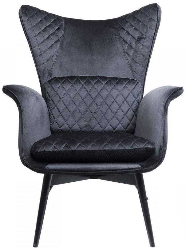 Armchair Tudor Velvet Black