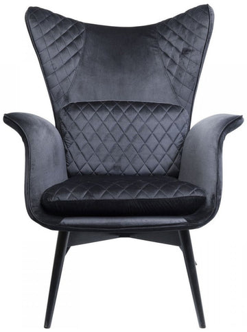 Armchair Tudor Velvet Black