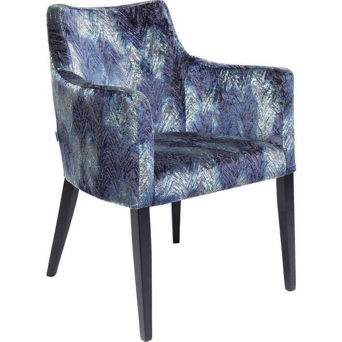 Chair with Armrest Black Mode Fancy Blue