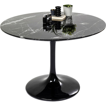 Table Solo Marble Black Ø110