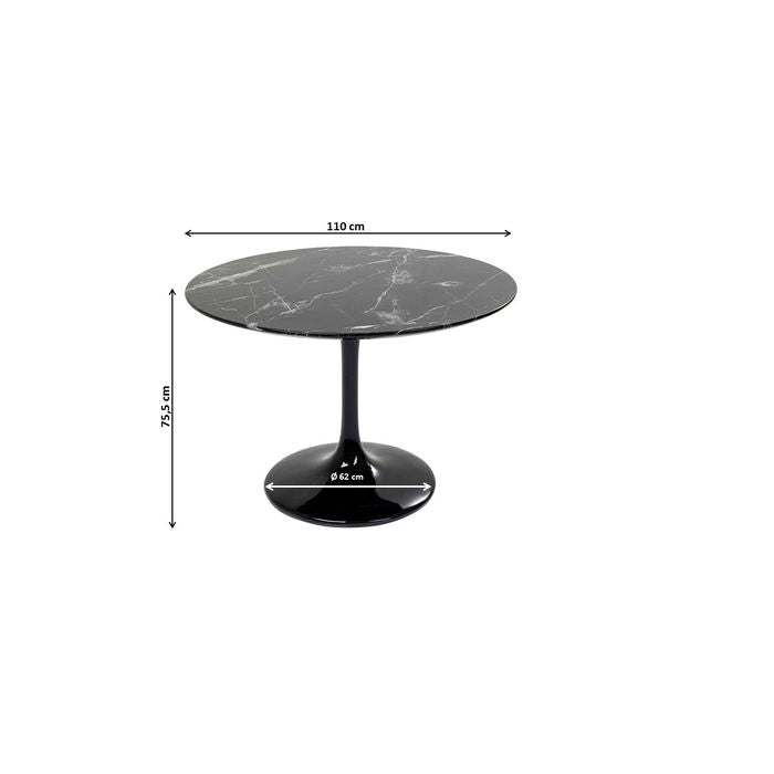 Table Solo Marble Black Ø110