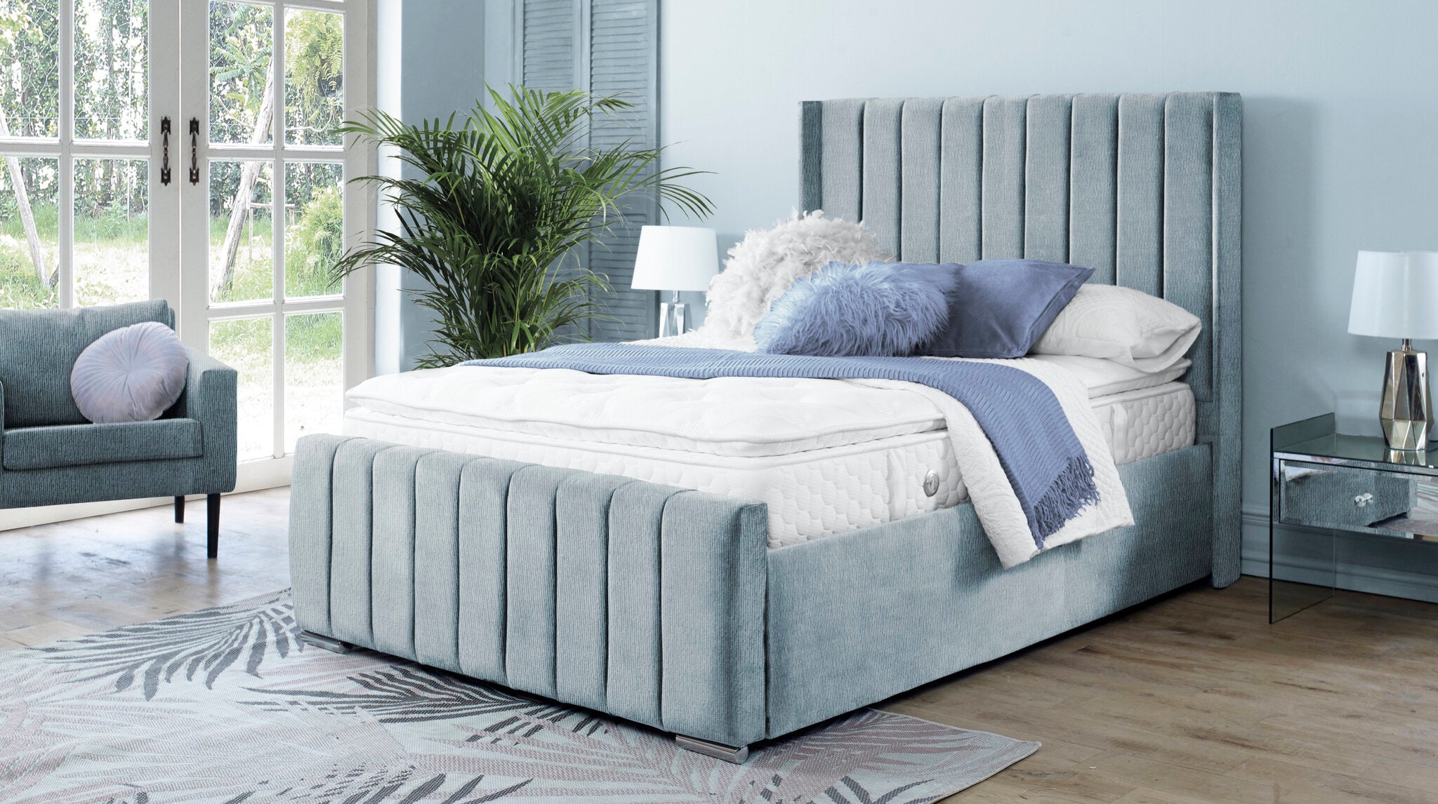 Araz Naples Silver 4ft Small Double Ottoman Bed