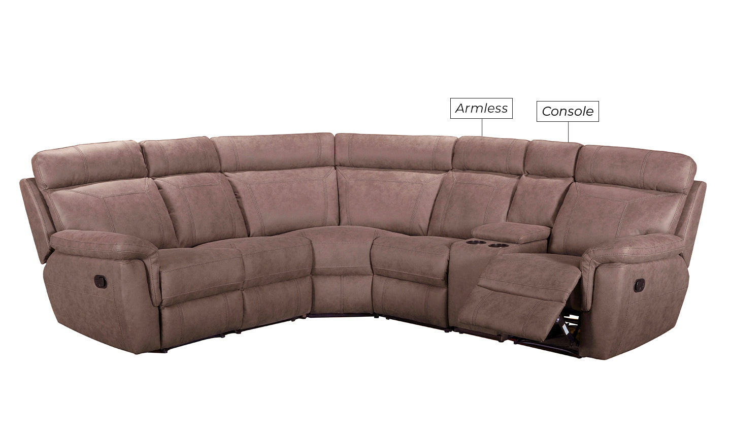 VL Baxter Armless Sectional Corner Group Brown