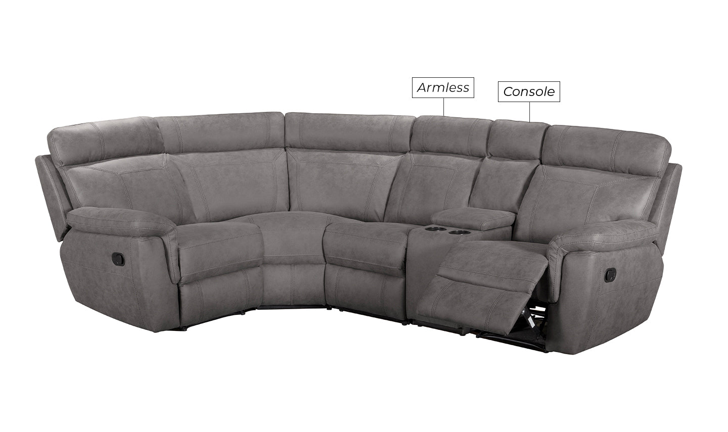 VL Baxter Armless Sectional Corner Group Grey