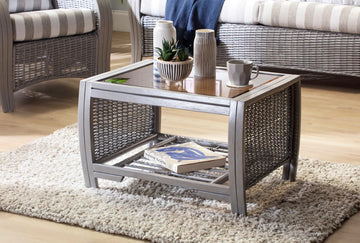 De Nirut Grey Wash Cane Coffee Table