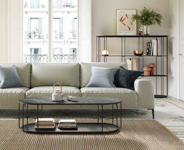 Cava long rectangular coffee table by Mobenia | H34cm, W53cm, L120cm