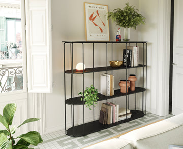 Cava wide shelving system by Mobenia | W150cm, H120cm, D40cm