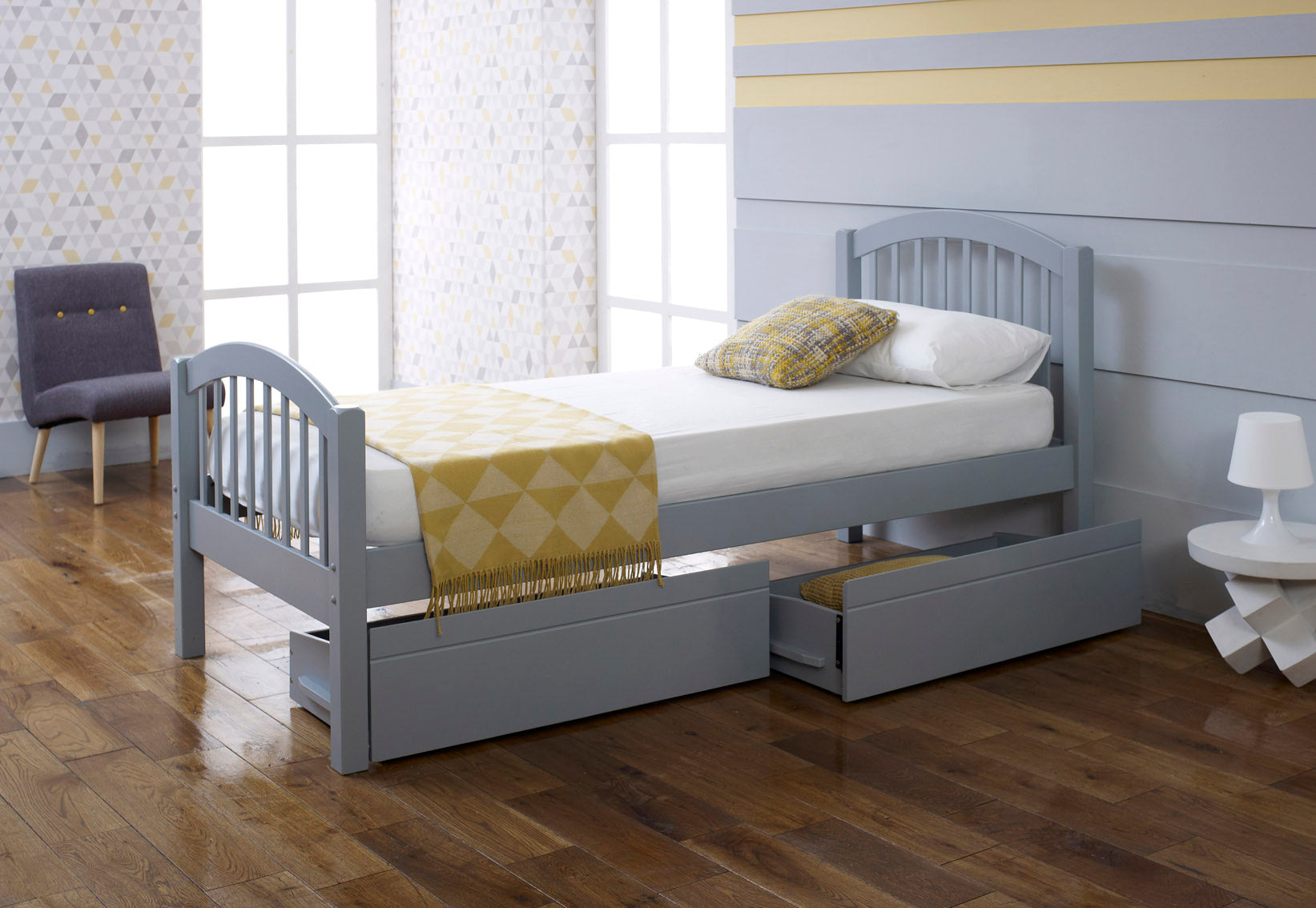 LL Despina Drawers in Grey 3ft Bedstead