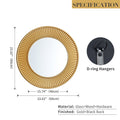 Gold Round Mirror Bevelled Edge 60cm