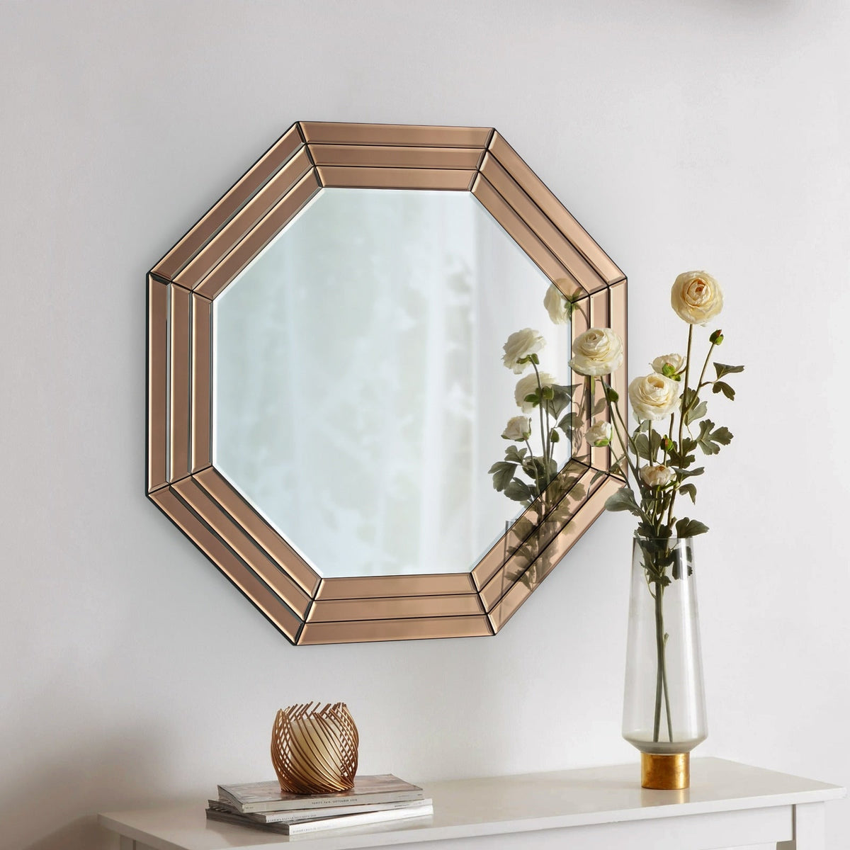 GD012 Hexagonal Golden Mirror 60cm