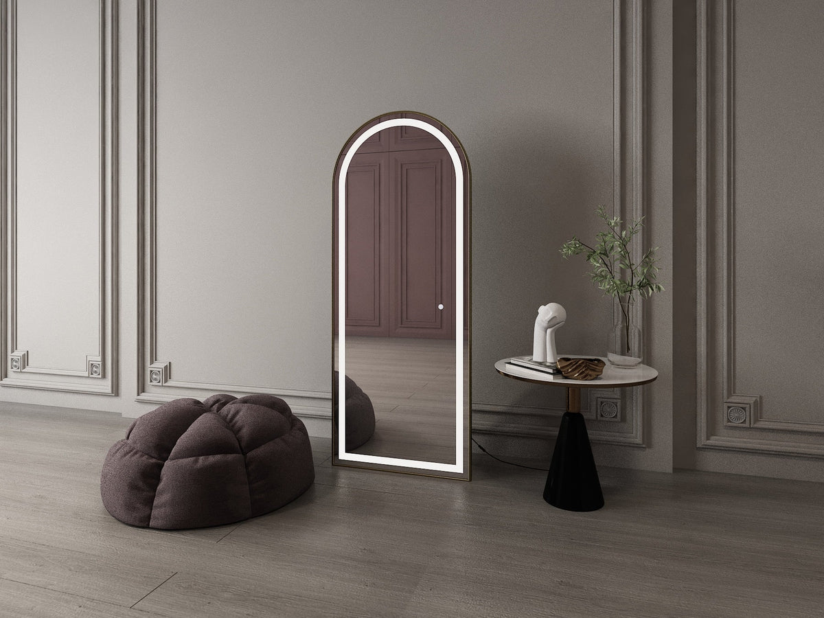 GD017 Arch LED Mirror Gold 150cm